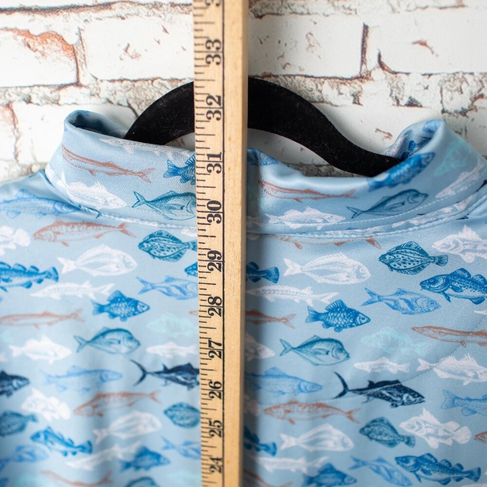 Construct Men’s Polo Shirt XXL Fish Print Quick Dry Performance Short Sleeve - Picture 6 of 7